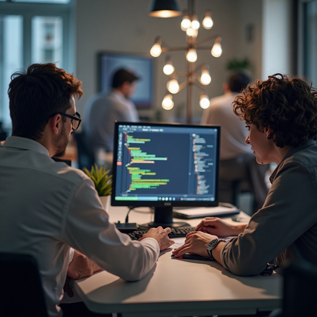 Technicien informatique travaillant sur un ordinateur